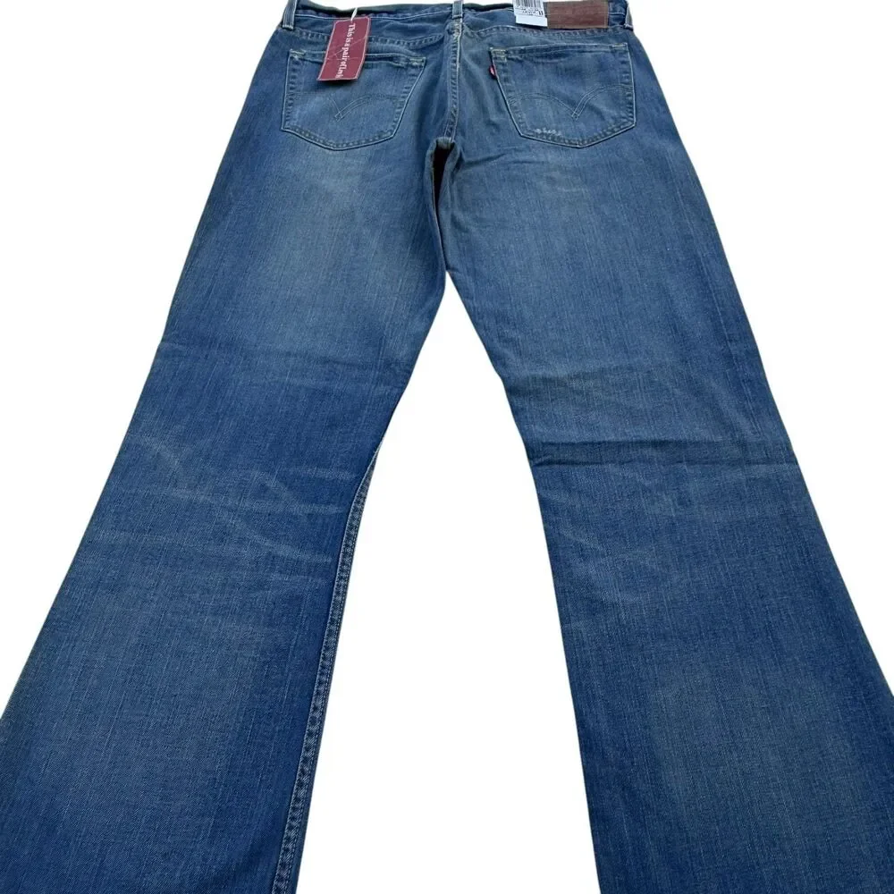 Vintage Y2K Levi’s 527 Jeans Mens 36x34 NWT Low Boot Cut Distressed Denim Baggy